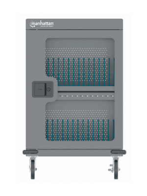 MANHATTAN 102353 - Gabinete de carga con 32 puertos/ Puerta de vidrio / USB-C - 576 W 32 puertos USB-C PD / amplias bahías para Chromebooks, tabletas y teléfonos, hasta 18 W por puerto / con ventilación / carcasa metálica, negro #PROMOMAYO - Image 3
