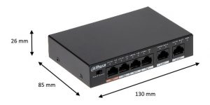DAHUA PFS3006-4ET-60 - Switch PoE de 6 Puertos Fast Ethernet/ 4 Puertos PoE/ 2 Puertos Uplink/ 60 Watts Totales/ Soporta PoE Watchdog/ Puerto 1 Soporta Hi-PoE 60 Watts/ Capacidad de Switching de 1.8 Gbps/ - Image 2