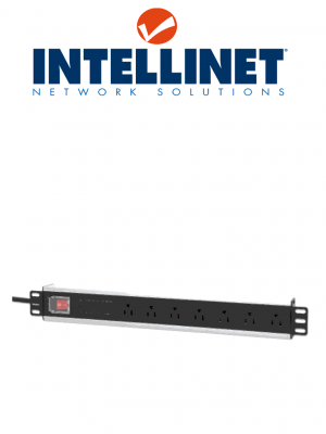 INTELLINET 207102 - Barra PDU multicontacto de 7 salidas para montaje en 1.5 UR/ 19" / Enchufes Tipo EU (NEMA 5) / Cable de alimentación de 3m / Con protección para Picos y cortos circuitos - Image 1