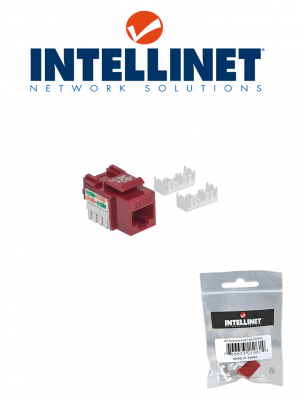 INTELLINET 210614 - Jack RJ45 /Cat 6 / KEYSTONE / Color rojo / De impacto / Para cable sin blindaje UTP Cat 6 / Compatible con herramientas de ponchado 110 y Krone (Sobre Pedido) - Image 1