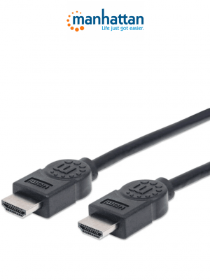MANHATTAN 306119- Cable HDMI de Alta Velocidad de 1.8 Metros/ Resolución 4k@30Hz/ Soporta 3D/ HDMI Macho a Macho/ Soporta Canal de Retorno de Audio (ARC)/ Blindado para Reducir Interferencia/ - Image 1