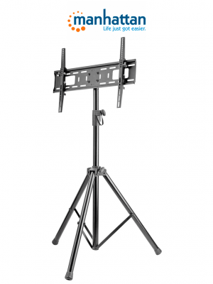 MANHATTAN 461412- Soporte de Piso para Pantallas de 37 a 70 Pulgadas/ 35 Kg de Carga/ Trípode con Ajuste de Altura de 1.24 a 1.88 Mts/ Ajuste de Inclinación/ VESA 200/ 400x200/ 300/ 400/ 600x400/ - Image 1
