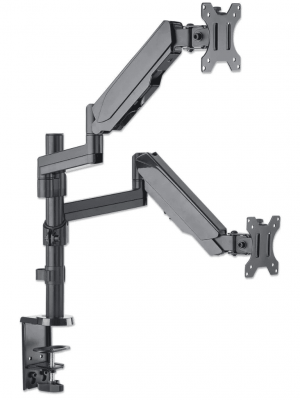 MANHATTAN 461597 Soporte universal para dos monitores, con pistón a gas Dos brazos articulados con pistón a gas, que soporta una televisión de 17" a 32" o un monitor de hasta 8 kg (17.64 lbs.) #MCI1 - Image 2