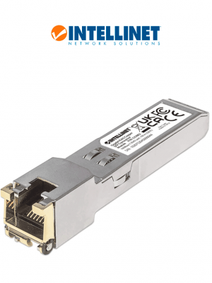 INTELLINET 523882 -Módulo transceptor SFP Gigabit RJ45 de cobre, puerto 1000Base-T (RJ45), 100 m (328 ft) - Image 1