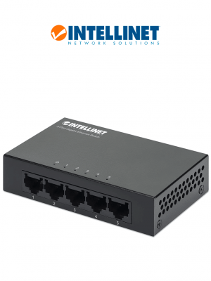 INTELLINET 530378 - Switch de escritorio Gigabit Ethernet de 5 puertos, metálico, para escritorio (sobre pedido), con soporte para IEEE 802.3az (Ethernet de Eficiencia Energética) - Image 1