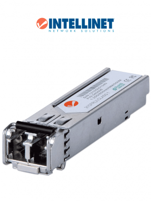 INTELLINET 545006 - Módulo transceptor SFP Gigabit de fibra óptica, con puerto LC, multimodo 1000Base-SX, y alcance de hasta 550 m - Image 1