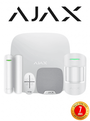 AJAX KIT RESIDENCIAL LIGHT - Panel de alarma Hub2Plus conexión Ethernet / WiFi / LTE, APP “AJAX PRO” iOS y Android , 1 sensor de movimiento, 1 detector para puerta o ventana, 1 control remoto y una sirena interior inalámbrica color Blanco #RESIDENCIAL - Image 1