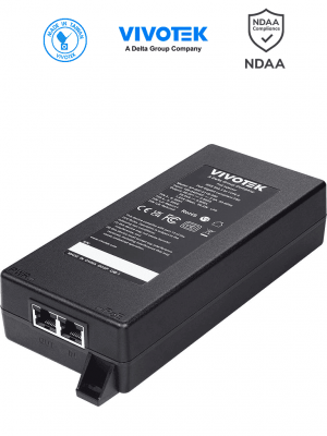 VIVOTEK AP-GIC-011B-090 - Inyector PoE Gigabit de 90W con 1 puerto, compatible con 802.3af/at/bt, NDAA, 56VDC/1.61A y protección de 6KV - Image 1