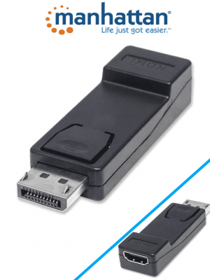 MANHATTAN 151993 - Adaptador DisplayPort a HDMI Pasivo/ Conectores DisplayPort Macho / HDMI Hembra/ Soporta Aplicaciones de Gran Ancho de Banda Hasta 10.8 Gbps/ Resoluciones de Hasta 1920x1200@60Hz/ - Image 1