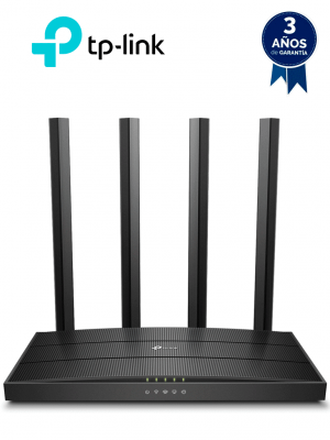 TP-LINK Archer C6 - Ruteador WiFi AC 1200Mbps con 1 puerto WAN y 4 puertos LAN RJ45 Gigabit Ethernet, MU-MIMO, 4 antenas fijas, modos enrutador y punto de acceso, Beamforming. - Image 1