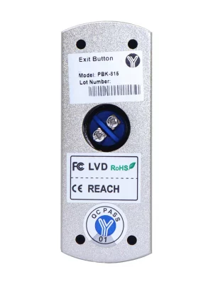YLI PBK815 - Botón de Salida Mecánico, Carcasa Metálica, Función NO, Sin Caja de Instalación Requerida - Image 2