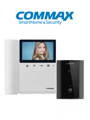 COMMAX CDV43K2DRC4LN - Kit de videoportero Commax a color con monitor de 4.3 pulgadas y auricular, frente de calle, comunicación con audio y video, función de apertura de puerta no requiere configuración #CMX - Image 1