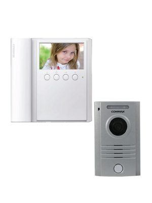COMMAX CMV43APACK - Paquete de Videoportero que incluye frente de calle modelo DRC40K para exteriores con luz LED y monitor CMV43A con pantalla de 4.3 pulgadas con auricular/ No requiere configuración / Función Apertura de puerta - Image 1