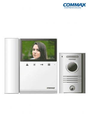 COMMAX CDV43K2P- Kit de videoportero incluye monitor CDV43K2 de 4.3 pulgadas con auricular para respuesta con audio y video desde frente de calle DRC40K, funcion de apertura de puerta, soporta segundo monitor y auricular DP4VHP #HD3 - Image 1