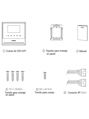 COMMAX CDV43Y - Monitor para video portero Commax de 4.3 pulgadas, Soporta 2 frentes de calle y auricular 29041/ Conexión a 4 hilos #HD3 - Image 4