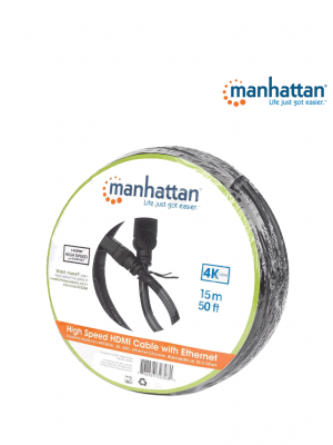 MANHATTAN 323260 - Cable HDMI de Alta Velocidad de 15 Metros / Resolución 4k@30Hz/ Soprota 3D y Canal de Ethernet de 100 Mbps/ HDMI Macho a Macho/ Soporta Canal de Retorno de Audio (ARC)/ Blindado para Reducir Interferencia/ #MCI2 - Image 2