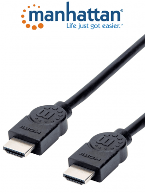 MANHATTAN 355308- Cable HDMI de Alta Velocidad de 1.5 metros/ Resolución 4k@30Hz/ Soprota 3D/ Diseño Resistente al Enredo/ HDMI Macho a Macho/ Soporta Canal de Retorno de Audio (ARC)/ Blindado para Reducir Interferencia/ - Image 1