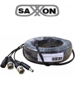 SAXXON WB0120C - Cable de 20 Metros Armado para Video y Energia/ Para Camaras Hasta 8 Megapixeles/ con Conectores BNC y de Energía/ Uso Interior/ Cable de Video 100% Cobre/ 7.3W/ Soporta: AHD/CVI/TVI/CVBS/ - Image 1