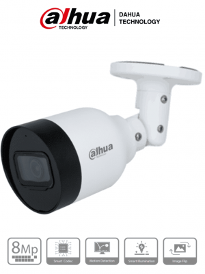 DAHUA IPC-HFW1830S-S6 - Camara IP Bullet 4k/ 8 Megapíxeles/ Lente de 2.8 mm/ 105 Grados de Apertura/ Micrófono Integrado/ H.265/ IR de 30 Metros/ IP67/ PoE/ DWDR/ - Image 1