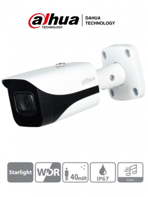 DAHUA HAC-HFW2501E-A-28 - Camara Bullet de 5 MP/ Starlight/ Lente de 2.8mm/ IR de 40 Mts/ WDR Real/ Micrófono Integrado / #Starlight - Image 1