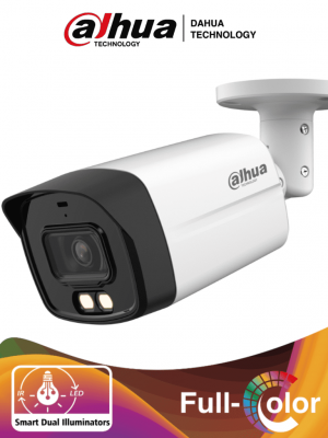 DAHUA HAC-HFW1801TLMN-IL-A - Camara Bullet 4k/ Iluminador Dual Inteligente + Full Color/ Lente de 2.8 mm/ 106 Grados de Apertura/ Microfono Integrado/ 40 Metros de Iluminación IR y Visible/ WDR Real de 120 dB/ IP67/ - Image 1