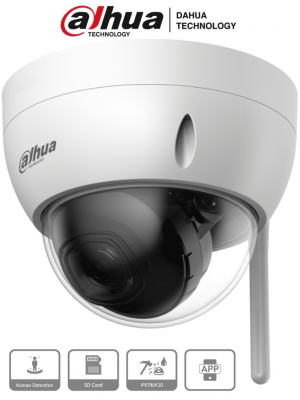 DAHUA IPC-HDBW1430DE-SW - Camara IP Domo Wifi de 4 Megapixeles/ Lente de 2.8 mm/ 90 Grados de Apertura/ IR de 30 Metros/ Ranura para MicroSD/ IP67/ Antivandalica Ik10/ Detección de Humanos SMD/ Hasta 80  Metros de Alcance en Area Abierta - Image 1