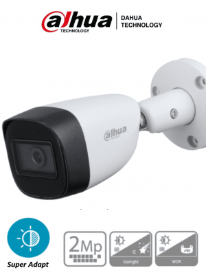 DAHUA HAC-HFW1231CM-28 - Camara Bullet 1080p/ Super Adapt/ Metalica/ Lente de 2.8mm/ WDR Real de 130 dB/ 107 Grados de Apertura/ 30 Mts de IR/ IP67/ Soporta CVI/AHD/TVI y CBVS/ Ideal para Contrastes de Luz/ - Image 1