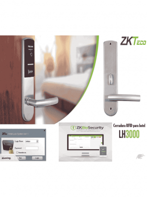 ZKTECO LH3000R - Cerradura Derecha para Hotel con Tecnología Mifare 13.56 MHz, Compatible con Puertas de 40 a 55 mm de Grosor, 2 Pestillos de Seguridad, Fabricada en Acero Inoxidable, Capacidad de Registro de 224 Eventos #MCI2 #ZMCIQ2 - Image 4