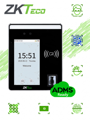 ZKTECO SpeedfaceH5L - Terminal de Control de Acceso y Asistencia/ 6000 Rostros/ 10000 Tarjetas o QR/ 6000 Huellas/ 3000 Palmas/ Pantalla Touch de 5/ Reconocimiento a 2m/ Serie Visible Light/ TCP/IP #ZKA - Image 1
