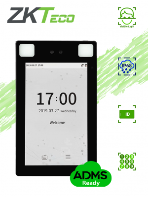 ZKTECO ProFace X- Terminal de Control de Acceso con Reconocimiento Facial/ para Exterior de -30° hasta 60°/ 30,000 Rostros/ 50,000 Tarjetas RFID 125 Khz/ 8 Pulgadas/ IP68/ IK04/ Serie Visible Light - Image 1