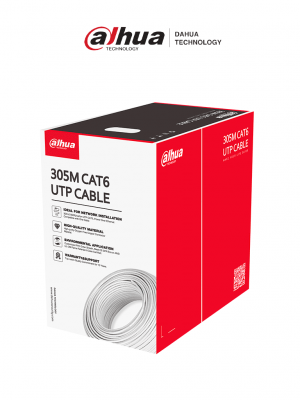 DAHUA PFM923I-6UN-C - Bobina de Cable UTP Cat 6 100% Cobre/ Color Blanco/ 305 Metros/ para Interior/ Ideal para Redes y Video/ Certificado CPR Eca Retardante/ Estandares Q/DXJ 067-2019, EN50575-2014/  LSZH/ - Image 1