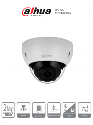 DAHUA DH-IPC-HDBW2241R-ZS Cámara Domo IP de 2 MP/ Lente Mot 2.7 mm–13.5 mm/ H.265+/ IR de 40 Mts/ WDR Real/ Prtección Perimetral/ Videoanaliticos/ SMD Plus/ Ranura para MicroSD/ IP67/ IK10/ PoE #CIPF #DDIP - Image 1