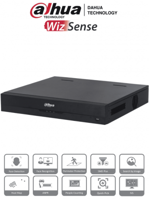 DAHUA NVR4416-16P-EI - NVR de 8 MP /16 Canales IP/ WizSense/ 4k con IA/ 16 Puertos PoE af/at/ 4 Bahias para Discos Duros/ 1 Canal de Reconocimiento Facial por NVR/ 4 Ch con SMD Plus/ Soporta Cámaras con IA/ 10 Bases de Datos de Rostros #NVF #IMD - Image 1