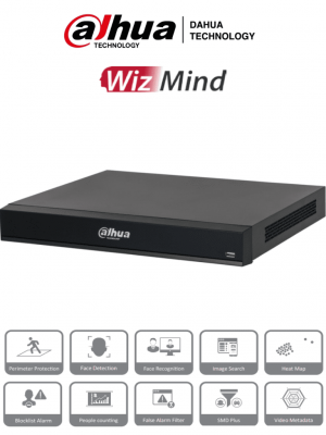 DAHUA DHI-NVR5216-8P-I/L - NVR de 16 Canales 4k/ WizMind/ 8 Puertos PoE/ H.265+/ 4 Canales de Reconocimiento Facial/ 20 Bases de Datos de Rostros/ 2 Bahías de Discos Duros/ Rendimiento de 320 Mbps/ 4&2 E&S de Alarmas - Image 1
