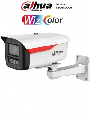 DAHUA DH-IPC-HFW2449M-S-B-PRO - Cámara IP Bullet de 4MP / WizColor /WizSense/ equipada con IA/ SMD Plus/ Lente de 3.6 mm/ micrófono integrado/ Protección perimetral/ Ranura MicroSD, WDR real de 120 dB y PoE. Certificación IP67/ #LoNuevo #WIZD - Image 1