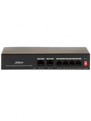 DAHUA PFS3006-4ET-36 - Switch PoE de 6 Puertos Fast Ethernet/4 Puertos PoE 10/100/ 2 Puertos uplink 10/100/ 36 Watts Totales/ Switching 1.2 Gbps/ Tasa de Reenvio de Paquetes .89 Mbps/ con Protección de Descargas #SwitchD1 #BuenFinDahua20 #REM #MCI2 #RMM - Image 2