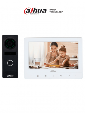 DAHUA KTA02M - Kit de videoportero analógico con frente de calle metálico y cámara de 1.3 MP, DWDR e IR automático. Incluye monitor TFT de 7", entrada y salida de audio, y soporte para botón de salida. Ideal para seguridad y comodidad/ #BuenFinDahua20 - Image 1