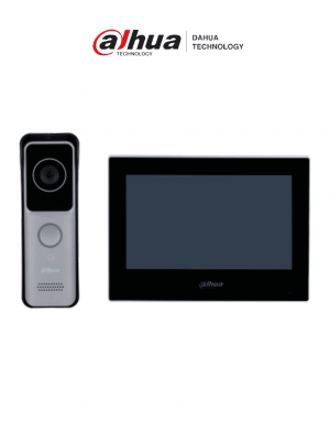 DAHUA KTW02 - Kit de Videoportero IP Wifi/ Monitor de 7 Pulgadas Wifi/ 6&1 E&S de Alarma/ Soporta PoE/ Frente de Calle con Camara de 2 Megapixeles/ Ranura MicroSD/ Apertura de Puerta/ Soporta Hasta 3000 Tarjetas/ IP65/ #VDP - Image 1