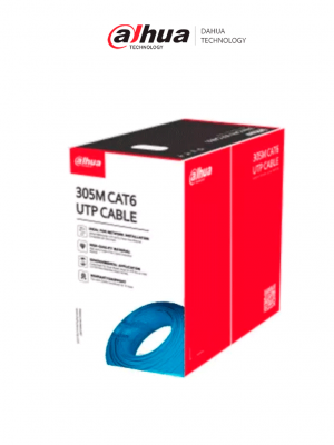DAHUA PFM920I-6UN-C - Bobina de Cable UTP Cat 6 100% Cobre/ Color Azul/ Uso Interior/ 305 Metros/ Ideal para Redes y Video/ Certificado CPR Eca/ Estandares: Q/DXJ 067-2019,EN50575-2014/ Cumple con: IEC 60332-1-2/ - Image 1