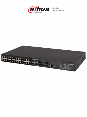 DAHUA DH-AS5500-24GT4XF-370 / Switch Gigabit/ 24 Puertos/ PoE/ Potentes funciones L2 y L3/ Conectividad de nivel empresarial/ Marco Inteligente Resiliente 2 (IRF2) - Image 1
