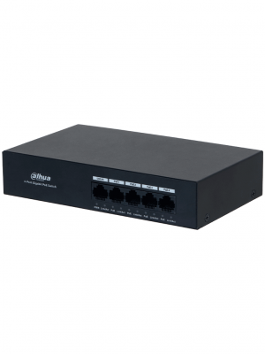 DAHUA DH-PFS3005-4GT-36 - Switch con 4 puertos Gigabit PoE y 1 puerto Uplink RJ45 10/100/1000 Mbps. Ofrece protección contra descargas eléctricas, ideal para alimentar dispositivos IP. Incluye fuente de Poder. #Anivdahua2 #SWDA - Image 2