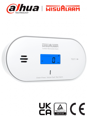 DAHUA WISUALARM DHI-HY-GC30A - Detector de monóxido de carbono (CO) autónomo, Mide temperatura y humedad, Batería de 10 años, Pantalla informativa y luces indicadoras, Alarma de 85 dB, Certificaciones TÜV, CE y UKCA, #LoNuevo #Wisualarm - Image 1