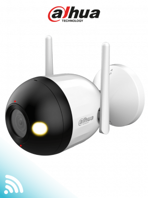 DAHUA F2CN-PV - Cámara IP Bullet WiFi de 2 MP/ lente de 2.8 mm. Cuenta con Full Color + iluminación dual inteligente, disuasión activa, audio bidireccional, micrófono y altavoz integrados, 30 m, funciones de IA y resistencia IP67.#DHWifi - Image 1