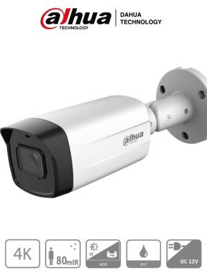 DAHUA HAC-HFW1801TM-I8 - Camara Bullet 4k/ 8 Megapixeles/ Super Adapt/ Lente de 2.8 mm/ 106 Grados de Apertura/ IR de 80 Metros/ WDR Real de 120 dB/ Metalica/ Soporta: CVI/TVI/AHD/CVBS/  IP67/ - Image 1