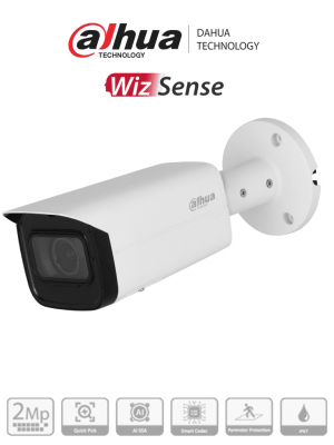 DAHUA IPC-HFW3241T-ZAS-S2 - Cámara IP Bullet de 2MP/WizSense/Lente Motorizado de 2.7 a 13 mm/ IR de 60 Metros/ Micrófono Integrado/ IA/ SMD 4.0/ AI SSA/ QuickPick/ E&S de Alarma y Audio/ IP67/ PoE/Ranura para Micro SD#DAHQ1M #IMD #DA5 #MCI2 #IPMC #SED - Image 1