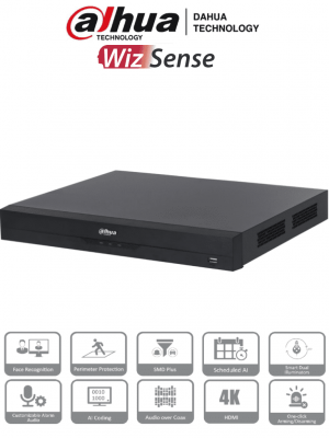 DAHUA XVR5232AN-4KL-I3 - DVR de 32 Canales 4k/ 8 Megapixeles/ WizSense/ Con IA/ 6 Canales de Reconocimiento Facial/ H.265+/ Hasta 32 Canales IP/ Codificación IA/ SMD Plus/ 2 Bahías de Discos Duros/ Funciones IoT&POS/ #ProHDCVI - Image 1