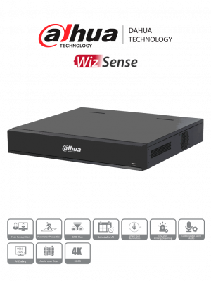 DAHUA DH-XVR7416L-4K-I3 - DVR de 16 Canales 4k/ WizSense/ H.265+/ IA/ 4 Bahías de Discos Duros/ +16 Canales IP/ 6 Canales con Reconocimiento Facial/ SMD Plus/ Codificación IA/ IoT&POS/ #XVRPRO/ #ProHDCVI - Image 1