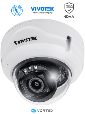 VIVOTEK FD839-EHTV - Cámara IP VORTEX Essential Series domo exterior 5 MP, lente varifocal 2.8-10mm, micrófono integrado, IR 30m, WDR Pro, IP66, IK10, NDAA, almacenamiento interno 256GB - Image 1