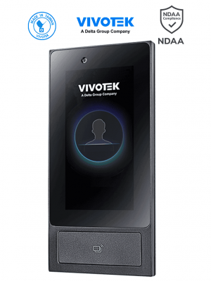 VIVOTEK FT9361-R - Terminal de reconocimiento facial para control de acceso, 50,000 usuarios, lectura de tarjetas Mifare, PoE/DC12V - Image 1
