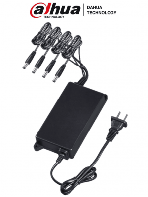 DAHUA PFM322 - Fuente de Poder Regulada de 12 Vcc 2.8 Amperes/ 4 Canales/ 0.7 Amper por Canal/ Protección de Temperatura/ Color Negro/ - Image 1